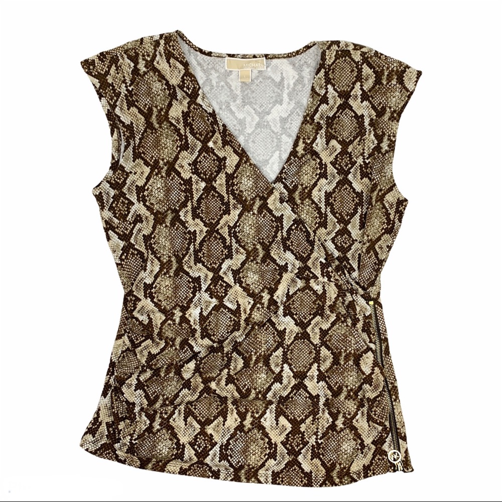 MICHAEL Michael Kors‎ Snake Print Wrap Top